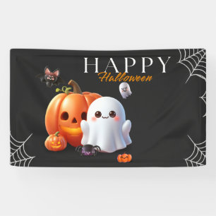 Banderoles Joyeux Halloween noir et orange mignon