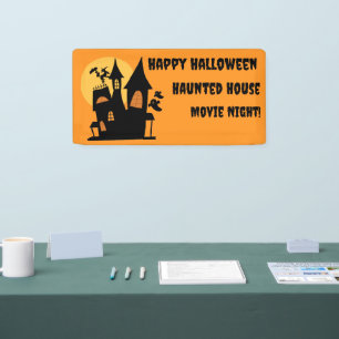 Banderoles Joyeux Halloween Soirée de Film Hanté Épouvante