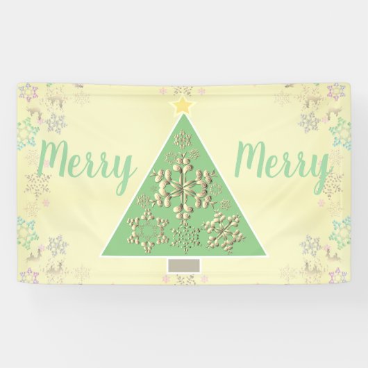 Banderoles "Joyeux Joyeux" Arbre de Noël & Snowflakes (Horizontal)