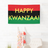 Banderoles Joyeux Kwanzaa Rouge Noir Vert RBG UNIA Drapeau (En situation)