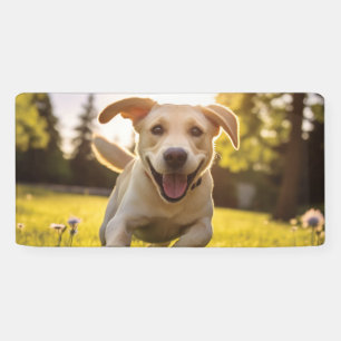 Banderoles Joyeux Labrador Puppy Running
