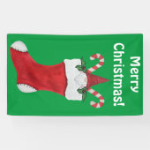 Banderoles Joyeux nain de Noël en plein vol (Horizontal)