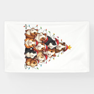 Banderoles Joyeux Noël à l'Arbre de Noël à la Guinée Pig