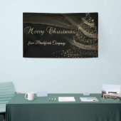 Banderoles Joyeux Noël, Arbre de Noël en or noir (Salon professionnel)