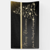 Banderoles Joyeux Noël, Arbre de Noël, Noir, Entreprise (Vertical)