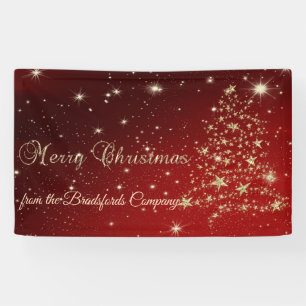 Banderoles Joyeux Noël, Arbre de Noël, Rouge, Entreprise