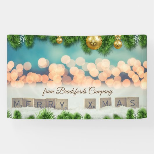 Banderoles Joyeux Noël, balles de Noël (Horizontal)