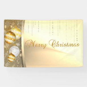 Banderoles Joyeux Noël, Bals de Noël, Faux Gold