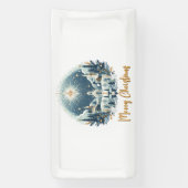 Banderoles Joyeux Noël bleu et or (Verticale)