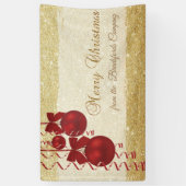 Banderoles Joyeux Noël, Boules de Noël, Glitterie, Entreprise (Vertical)