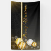 Banderoles Joyeux Noël, Boules de Noël, Noir (Vertical)