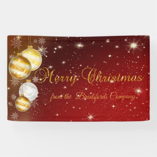 Banderoles Joyeux Noël, Boules de Noël, Noir (Horizontal)