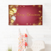 Banderoles Joyeux Noël, Boules de Noël, Rouge (En situation)