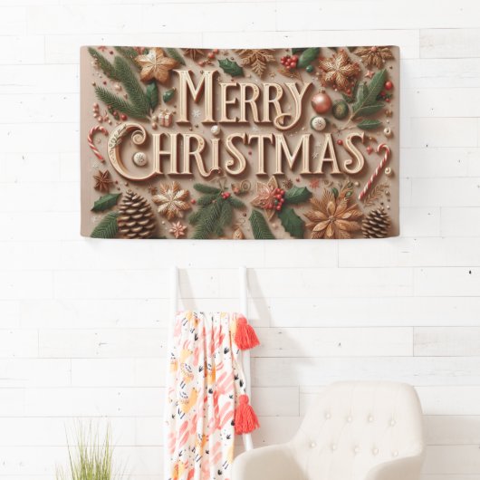 Banderoles Joyeux Noël classique (En situation)