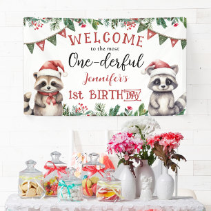 Banderoles Joyeux Noël d'hiver Fête d'anniversaire de 1 an Ra
