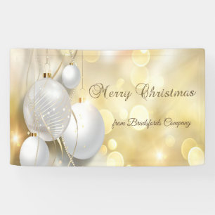 Banderoles Joyeux Noël, ornements de Noël en or