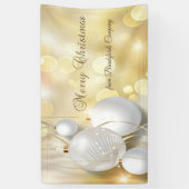 Banderoles Joyeux Noël, Ornements de Noël Or (Vertical)