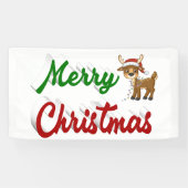 Banderoles Joyeux Noël Renne rouge vert script  (Horizontal)