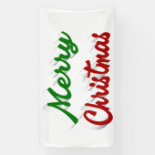 Banderoles Joyeux Noël rouge et vert script (Verticale)