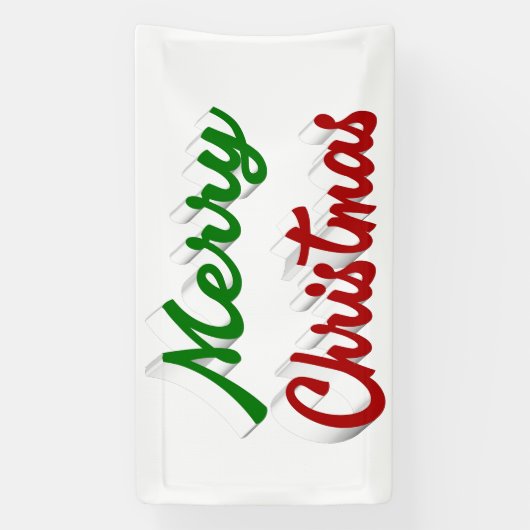 Banderoles Joyeux Noël rouge et vert script (Verticale)