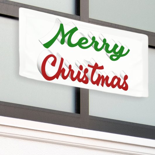 Banderoles Joyeux Noël rouge et vert script (Bâtiment extérieur)