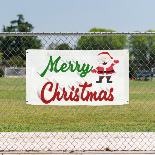 Banderoles Joyeux Noël Santa Claus rouge vert script (Insitu)
