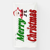 Banderoles Joyeux Noël Santa Claus rouge vert typographie (Verticale)