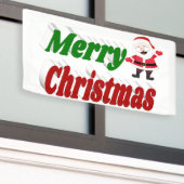 Banderoles Joyeux Noël Santa Claus rouge vert typographie (Bâtiment extérieur)