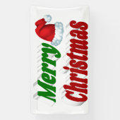 Banderoles Joyeux Noël Santa Hat rouge vert typographie (Verticale)