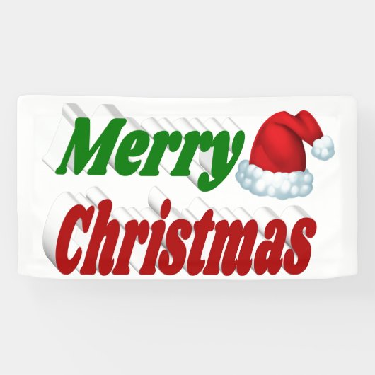 Banderoles Joyeux Noël Santa Hat rouge vert typographie (Horizontal)