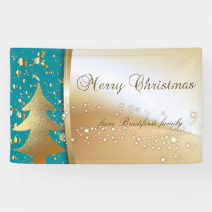 Banderoles Joyeux Noël ,Sapin de Noël , Faux Or