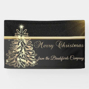 Banderoles Joyeux Noël ,Sapin de Noël,Noir,Entreprise