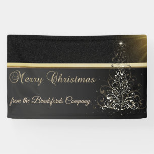 Banderoles Joyeux Noël ,Sapin de Noël,Noir,Entreprise