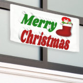 Banderoles Joyeux Noël Stocker rouge vert typographie (Bâtiment extérieur)