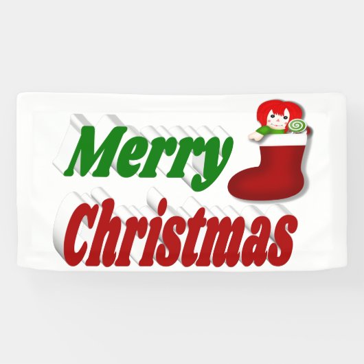 Banderoles Joyeux Noël Stocker rouge vert typographie (Horizontal)