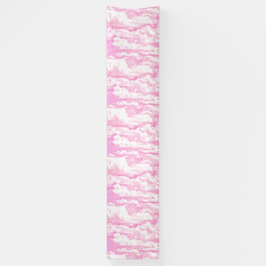 Banderoles Joyeux nuages rose (Vertical)