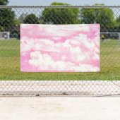 Banderoles Joyeux nuages rose (En situation)