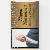 Banderoles Joyeux or de retraite avec Confetti une photo (Vertical)