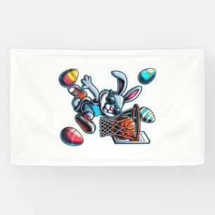 Banderoles Joyeux Pâques Basketball Garçons Lapin de Pâques D