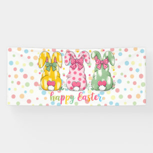 Banderoles Joyeux Pâques Polka Dot Bunnies Pâques