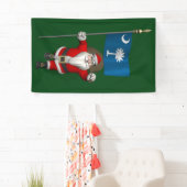 Banderoles Joyeux Père Noël Avec Drapeau De Caroline Du Sud (En situation)