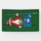 Banderoles Joyeux Père Noël Avec Drapeau De Caroline Du Sud (Horizontal)