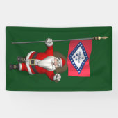Banderoles Joyeux Père Noël Avec Drapeau De L'Arkansas (Horizontal)