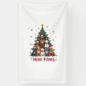 Banderoles Joyeux Pitmas Pitbull Chien Pull de Noël Laid Arbr (Vertical)