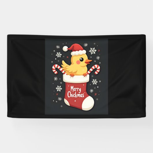 Banderoles Joyeux poulet de Noël (Horizontal)