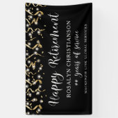 Banderoles Joyeux Retraite Gold Confetti Streamers Script (Vertical)