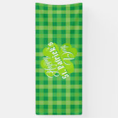 Banderoles Joyeux Saint Patrick's Day Tartan vert Lucky Clove (Vertical)