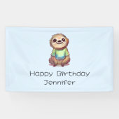 Banderoles Joyeux sourire Sloth assis détente Anniversaire (Horizontal)