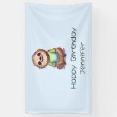 Banderoles Joyeux sourire Sloth assis détente Anniversaire (Vertical)