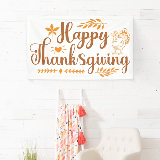 Banderoles Joyeux Thanksgiving (En situation)